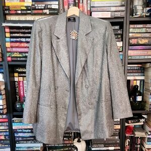 Dressed In Lala To Thr Disco Shimmering Silver Blazer Sz MD BNWT